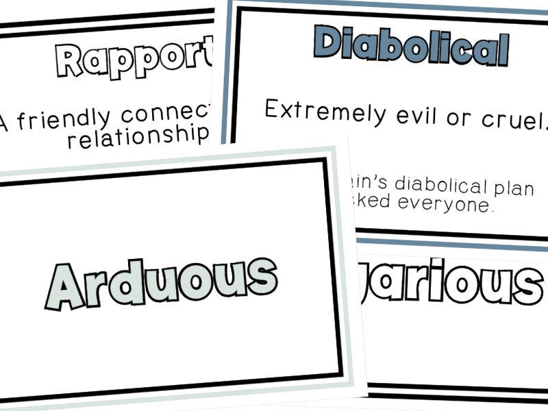 Sophisticated Vocabulary Flashcards | Seaside Serenade