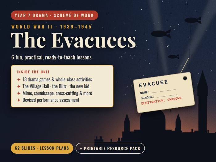 The Evacuees: Year 7 KS3 Drama Scheme of Work 6 Lessons + Resources