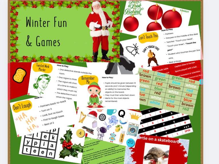 Winter Christmas Fun | Classroom Games | PowerPoint | KS2 KS3 KS4 | No Prep, Just Play!