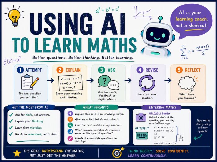Using AI in Maths: Student Guide to Generative AI for Problem Solving and Independent Learning