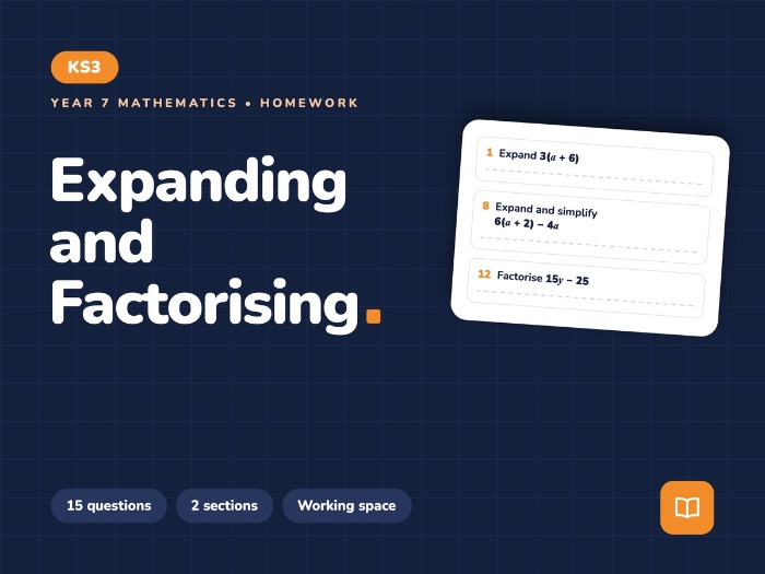 Year 7_Expanding_and_Factorising | Homework Worksheet