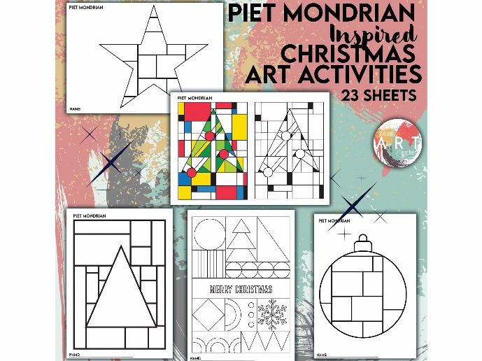 Piet Mondrian Inspired Christmas Art Activities