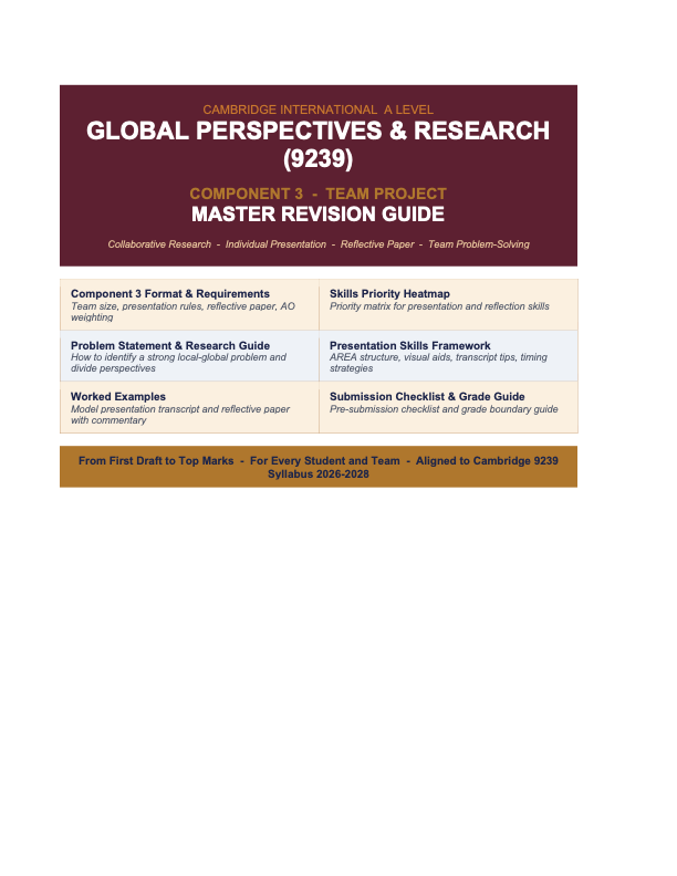 CIE AS & A level Global Perspectives & Research 9239 Component 3 Team ...