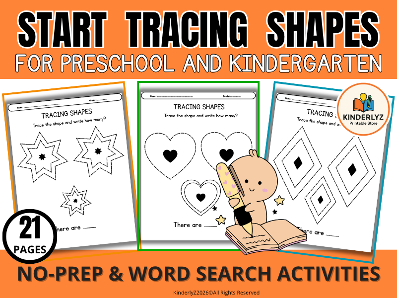 Shape tracing sheet for Pre-k & early Years