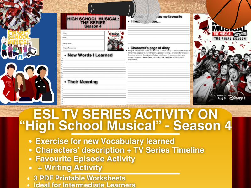 ESL TV Series Activity Worksheets - High School Musical: The Series - Season 4