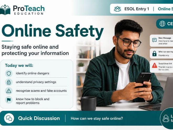 ESOL Entry 1 Online Safety | Digital Literacy Lesson
