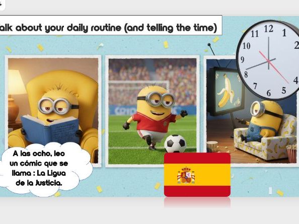 015. SPANISH Year 7 Unit 15. Mi rutina diaria y decir qué hora es + Retrieval