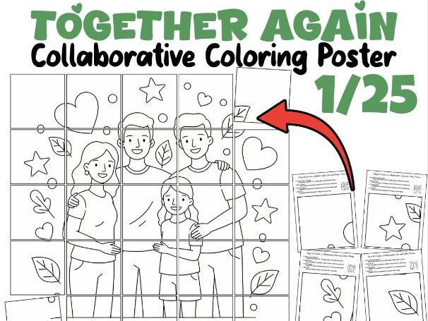 Together Again Collaborative Coloring Poster | Reconnection Day SEL Activity