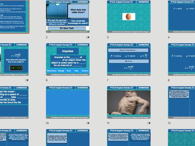 AQA Physics P10.6 – Impact Forces (Triple Only, Updated 2025 | Editable Lessons, Worksheets & Answer