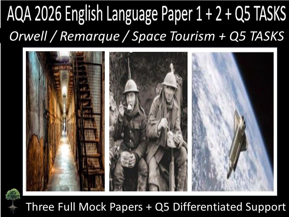 Three AQA 2026 English Language Paper 1 + 2 Mocks | Q5 DIFFERENTIATED SUPPORT