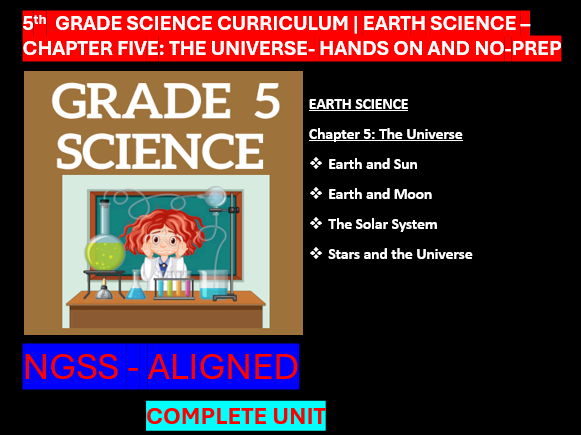 Grade 5 Science Curriculum Earth Science -THE UNIVERSE | NGSS