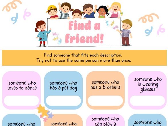 'Friend finder' ice breaker game