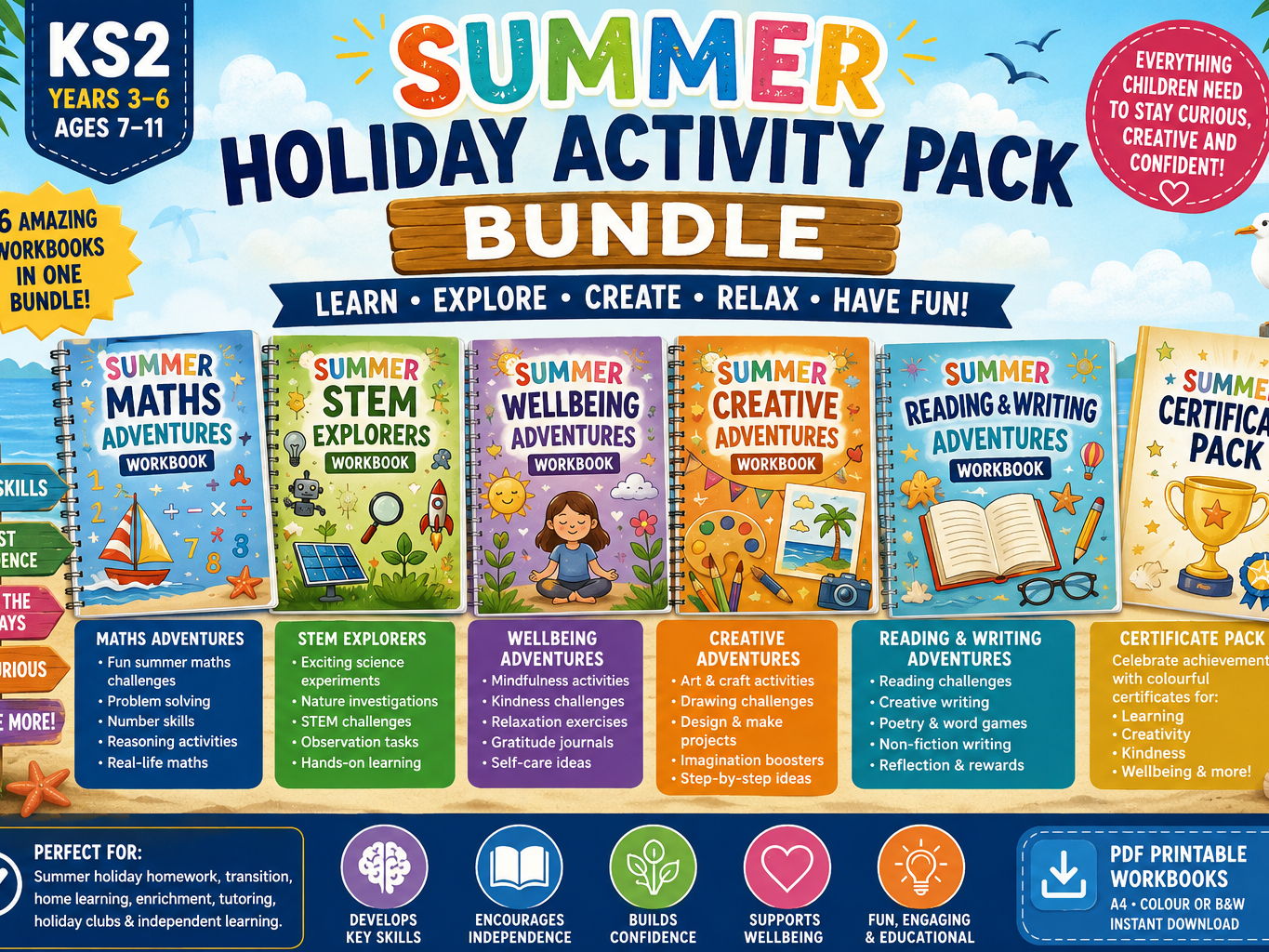 Ultimate Summer Learning Bundle | Maths, Science, STEM, English, Wellbeing & Creative Activities