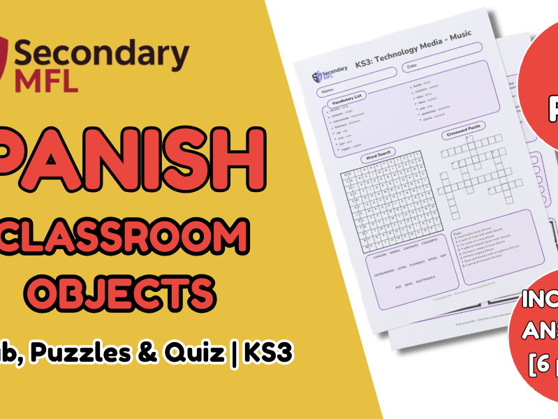 KS3 Spanish: Classroom Objects Activity Pack