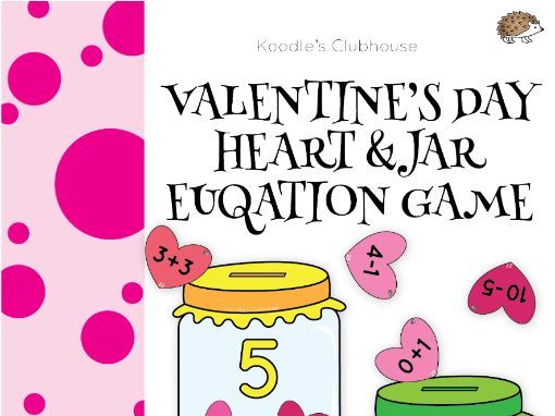 Valentine’s day heart & jar equation game