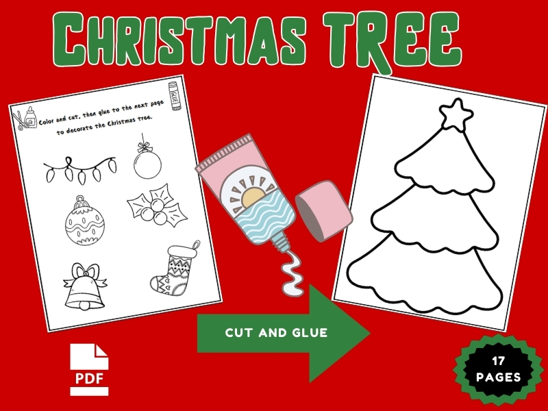 Decorate Christmas Tree Craft - Cut and Paste
