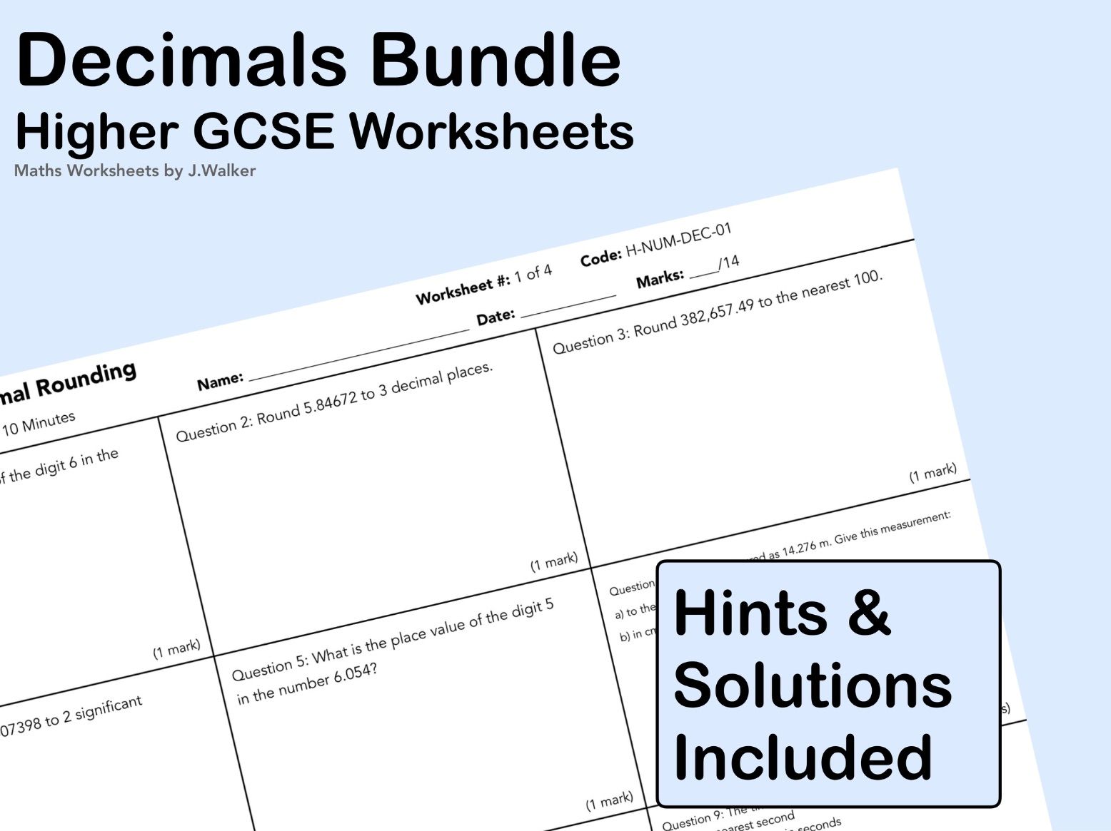 GCSE Maths: Decimals Bundle - Higher Tier
