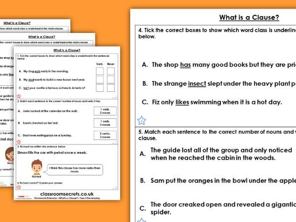Subordinate clause worksheet pdf ks2 picture