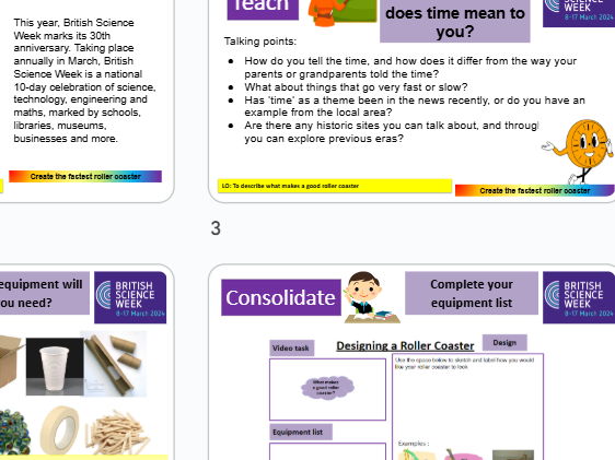 Year 9 British Science week mini project (4 lessons)