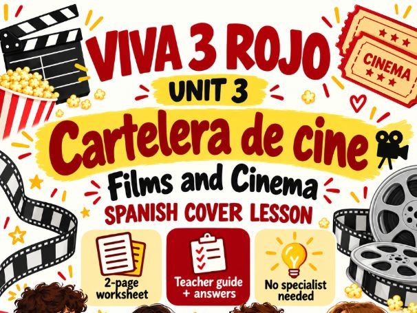 KS3 Spanish Cover Lesson | Viva 3 Rojo Module 1 Unit 3 | Cartelera de cine