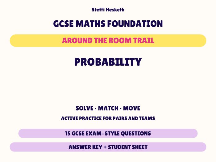 GCSE Foundation Maths Probability | Around the Room Trail