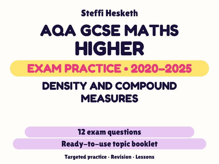 AQA GCSE Maths Higher: Density and compound measures Exam Questions | 2020-2025