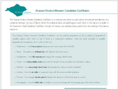 Pearson Product Moment Correlation Coefficient