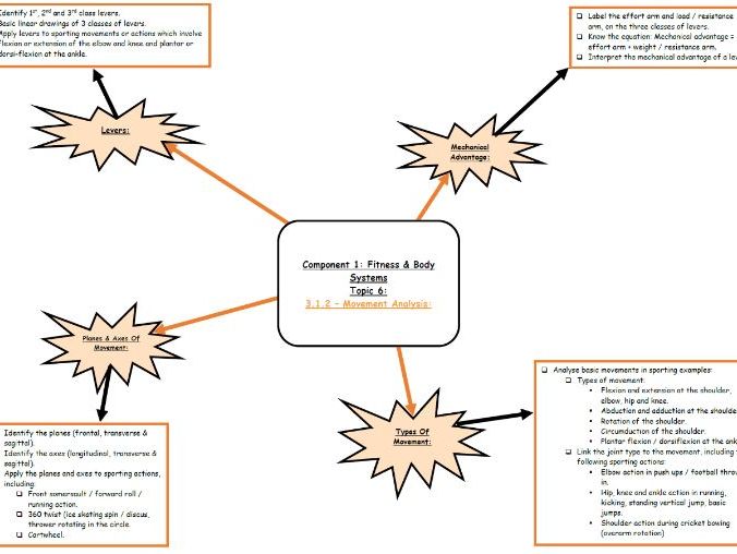 AQA 9 1 GCSE PE Movement Analysis Topic Mind Map Teaching Resources