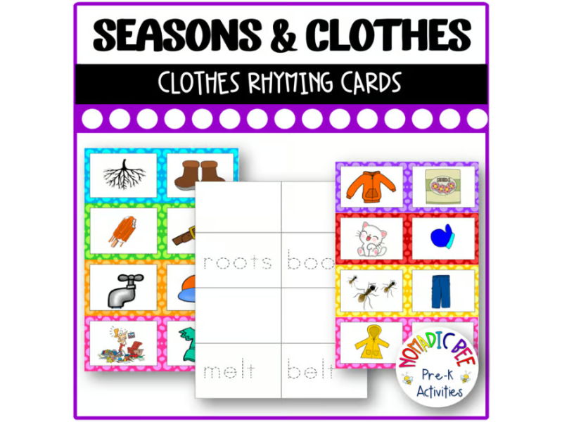 Clothes Rhyming Cards