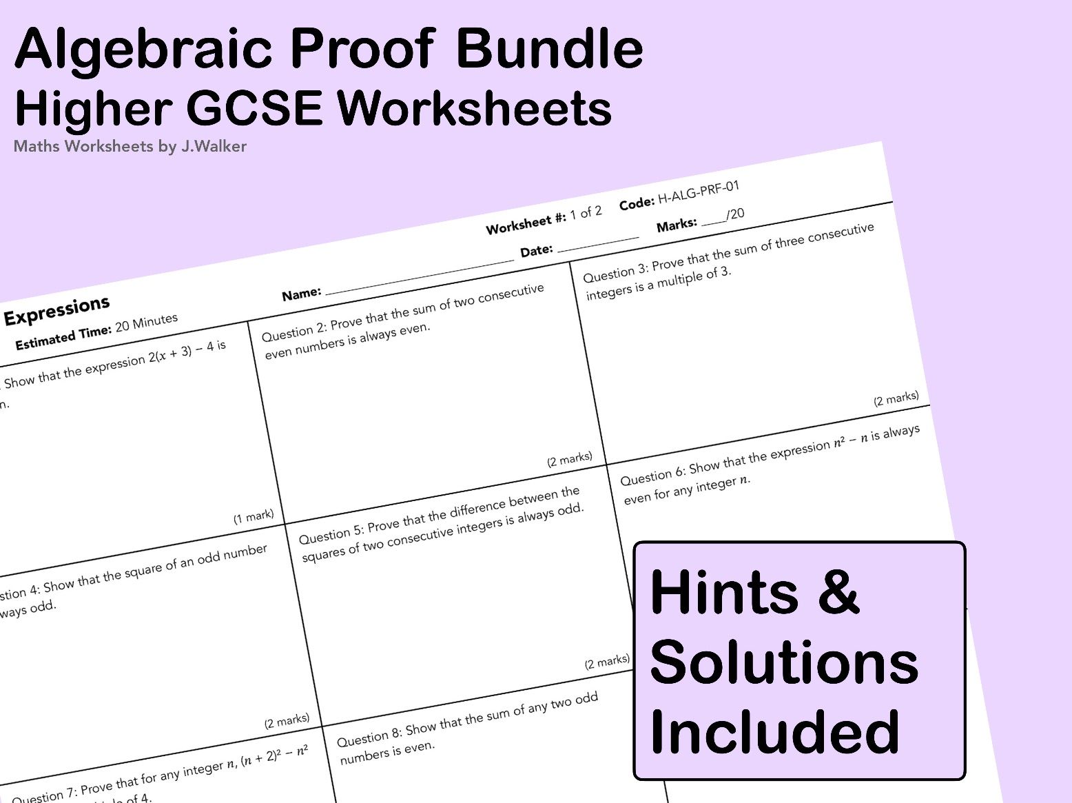 GCSE Maths: Algebraic Proof Bundle - Higher Tier