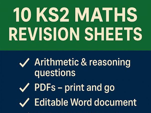 Year 6 Maths SATs Revision Sheets — Pack of 10 (Arithmetic & Reasoning)