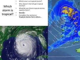 AQA GCSE Geography Where are tropical storms formed?