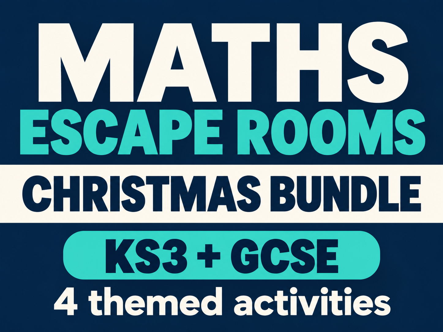 Christmas Maths Escape Room Bundle | Year 7, KS3 & GCSE Foundation and Higher