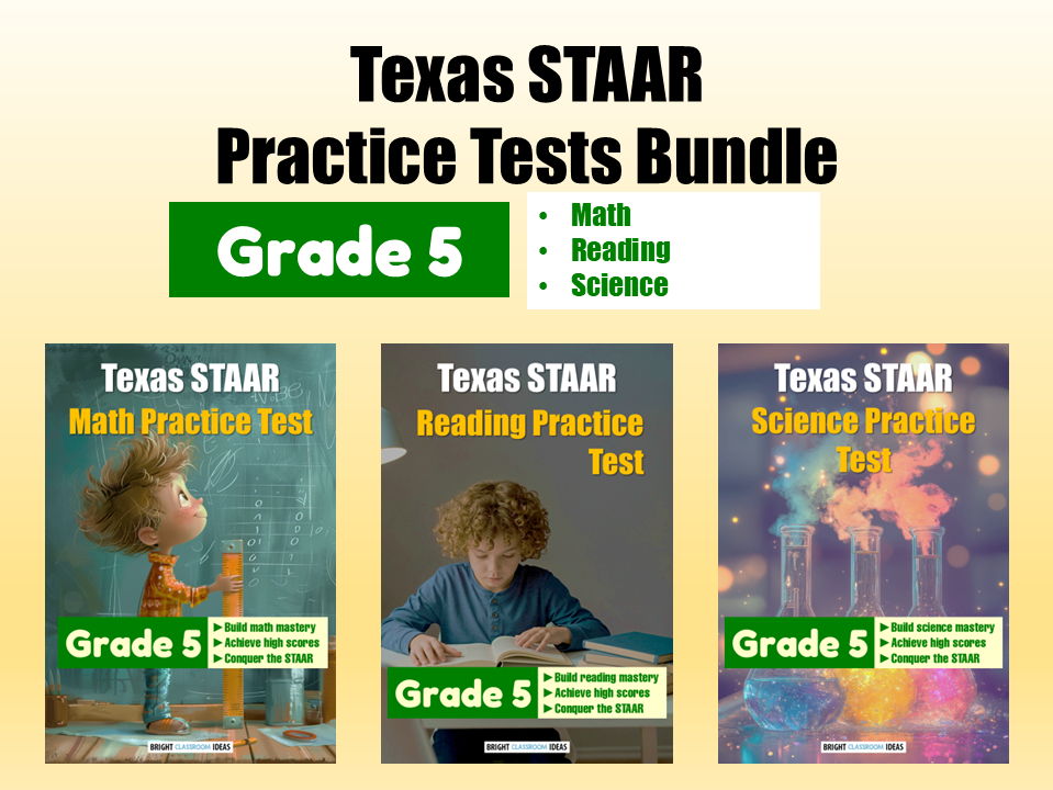 Texas STAAR Practice Tests Bundle for Grade 5