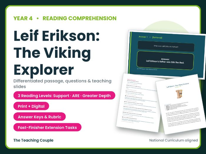 Leif Erikson: The Viking Explorer Reading Comprehension | Year 4 (KS2)