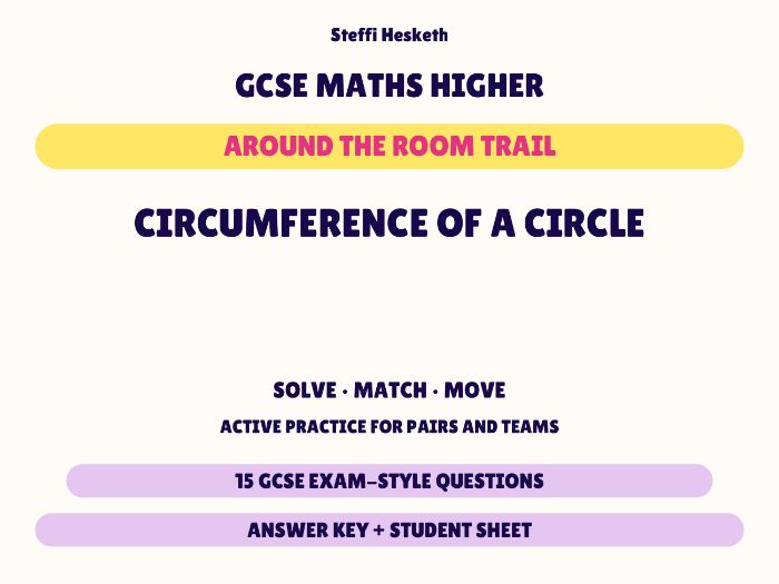 GCSE Higher Maths Circumference of a Circle | Around the Room Trail