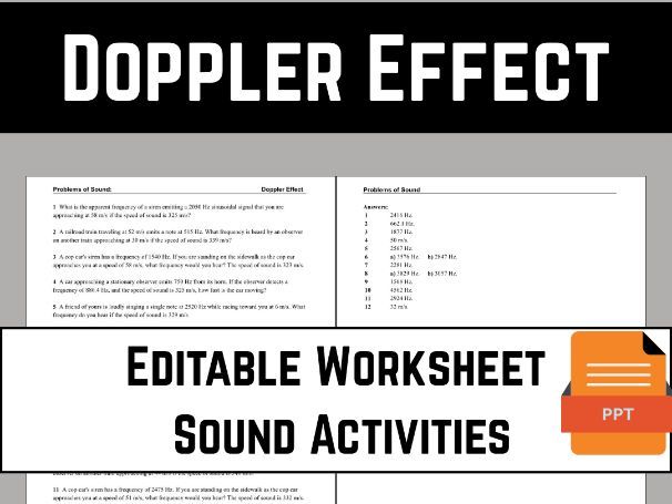 Editable Physics Worksheet: Doppler Effect & Apparent Frequency Mastery