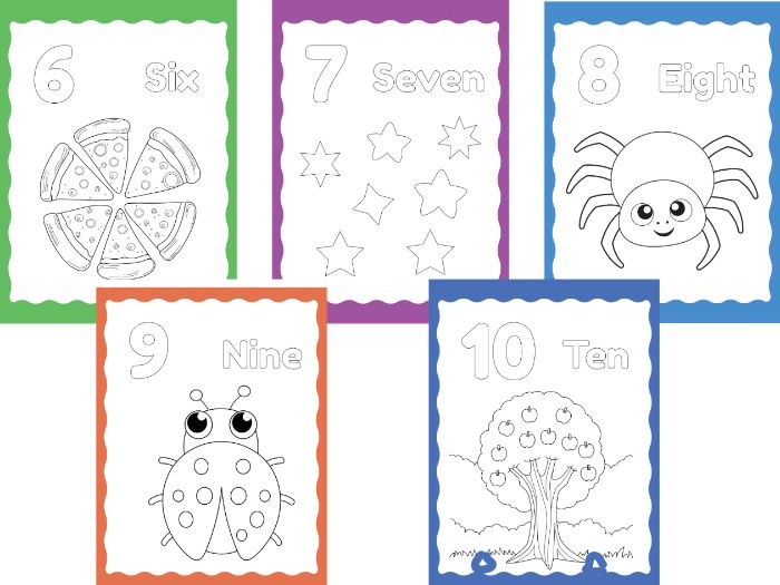 Color by Number Worksheets 1–10 | Math Coloring Activities for Kids Ages 4–7 | Numbers Practice |