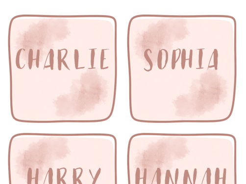 Dusky Pink Peg Labels | Editable Classroom Peg Tags | PowerPoint Resource