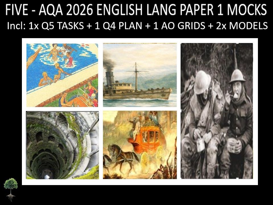 FIVE - AQA PAPER 1 | 2026 FULL MOCKS | Q5 TASKS | Q4 PLAN |AO GRIDS | MODELS