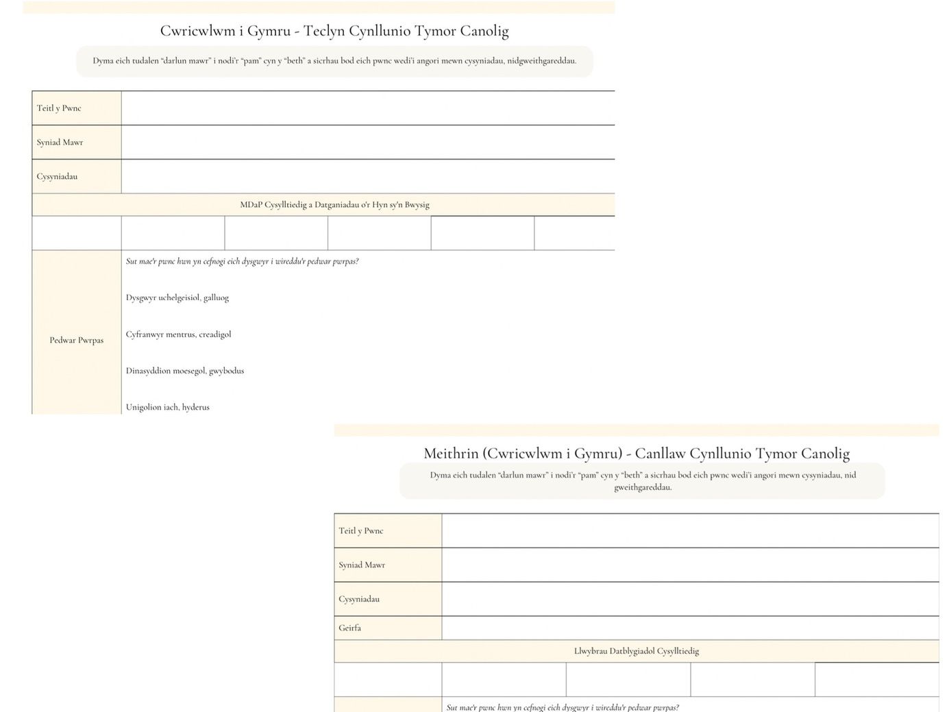 Curriculum for Wales | Medium-Term Planning | Primary Bundle | Welsh-Medium