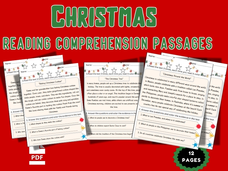 Christmas Reading Passages with Comprehension Questions