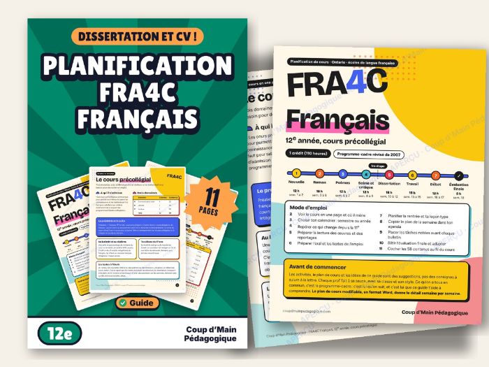 French Course Plan Grade 12 Ontario FRA4C French | Planification FRA4C 12e