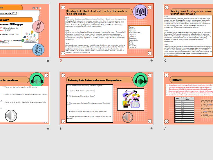 M5 New Spanish GCSE: Lesson 3: After school activities