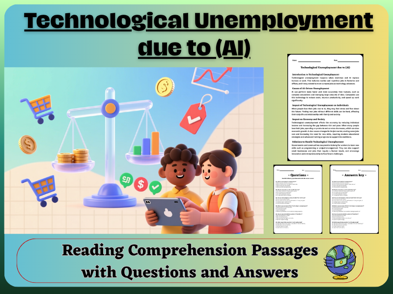 Technological Unemployment due to (AI): Reading Comprehension – Fun, Interactive & Ready-to-Print