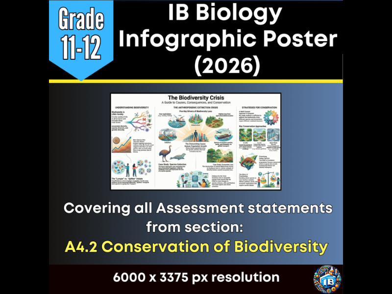 IB DP Biology Digital Infographic Poster: A4.2 Conservation and Biodiversity 2026