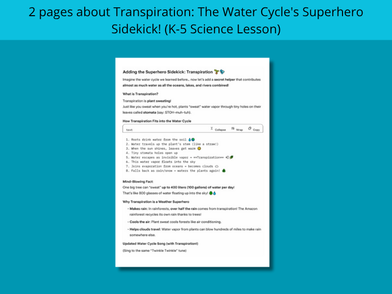 The Water Cycle's Superhero Sidekick!
