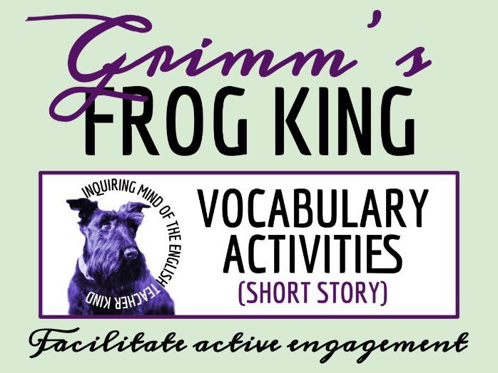 "The Frog King" by the Brothers Grimm Vocabulary Games | Crossword | Word Search