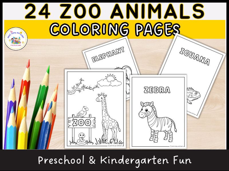 24 Zoo Animals Coloring Pages Fun Activities