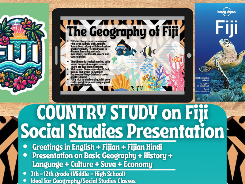 Fiji Country Study - Geography + Social Studies Presentation - Oceania